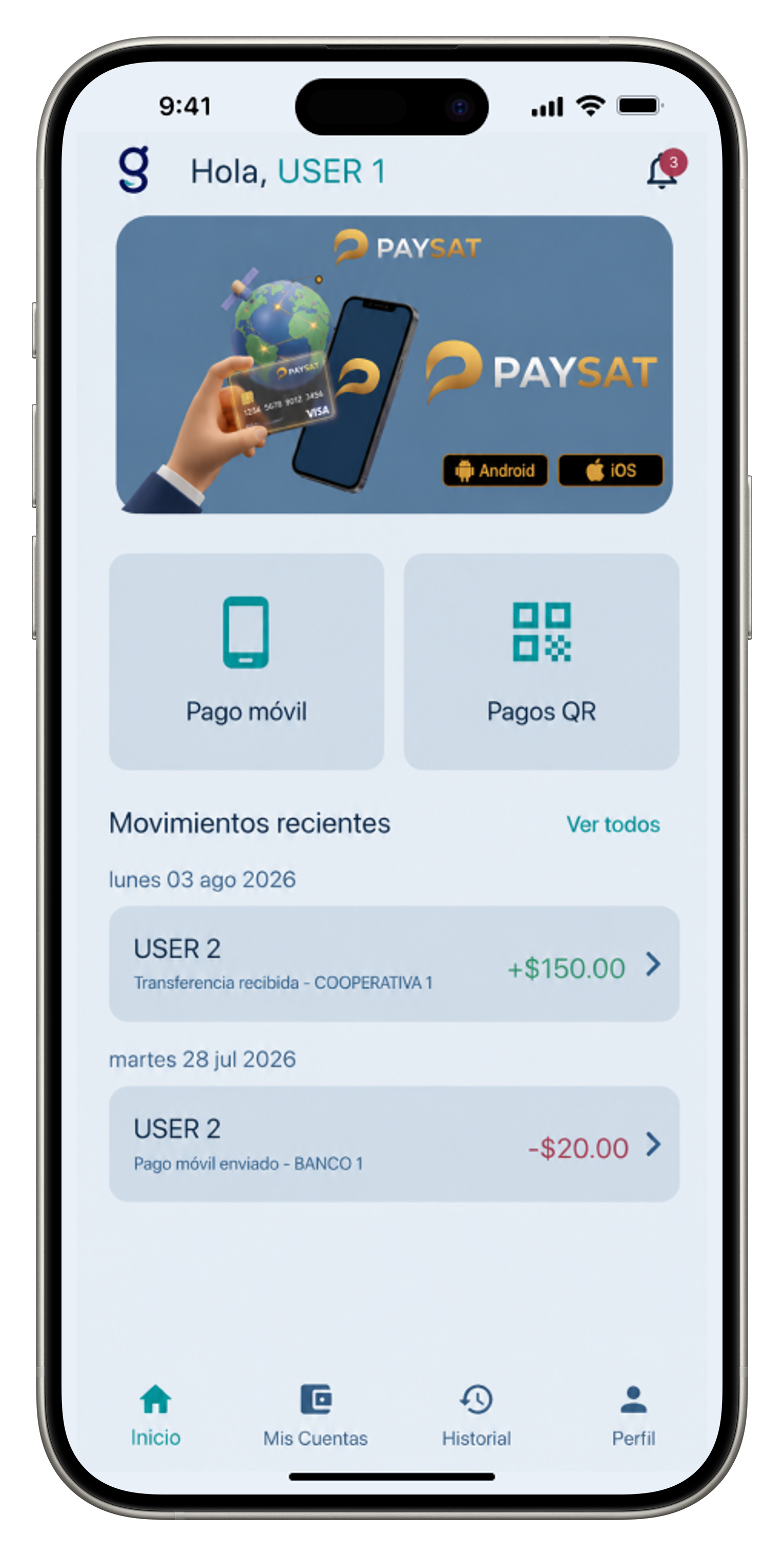 PAYSAT App Screen 3
