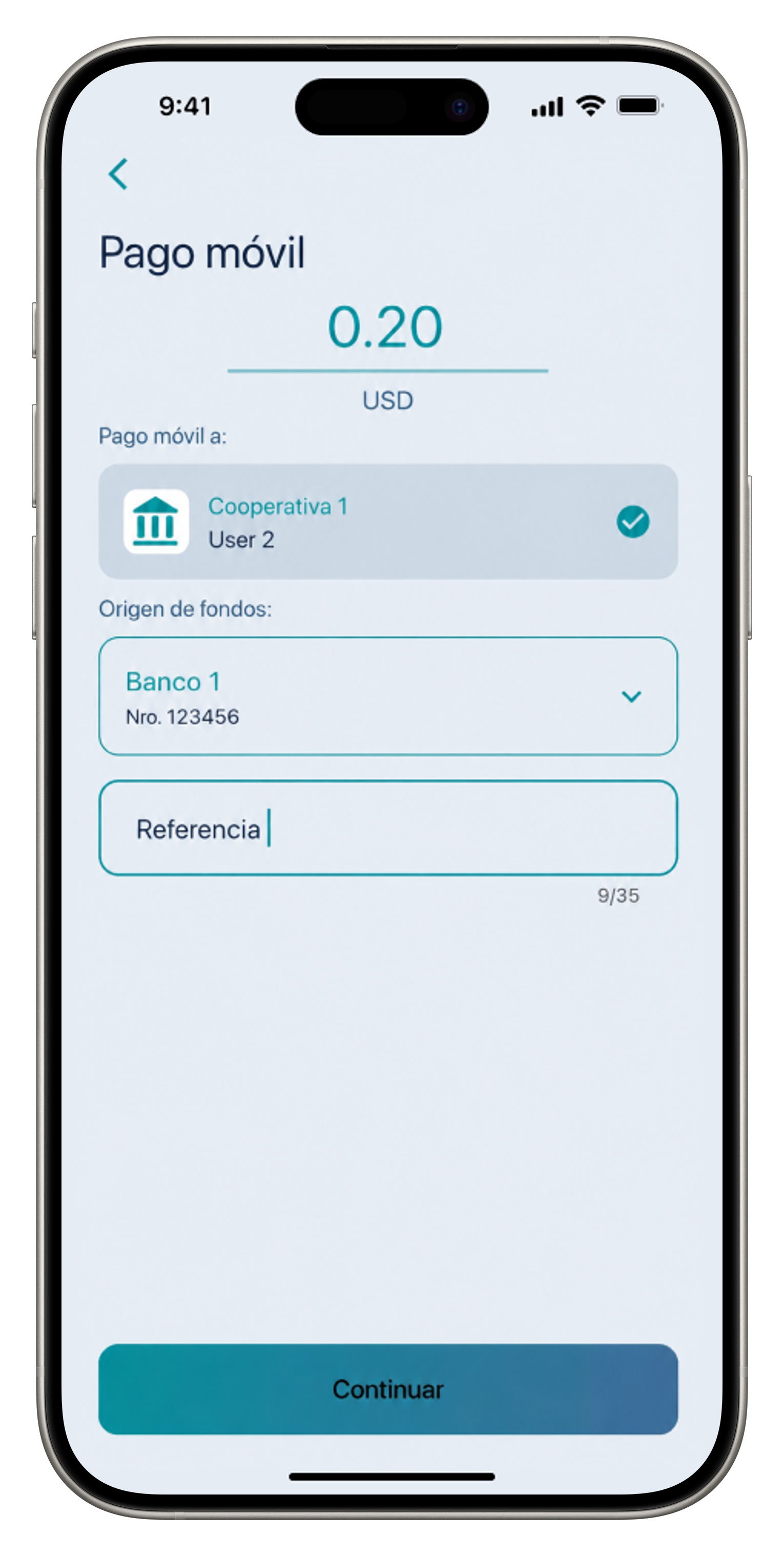 PAYSAT App Screen 2